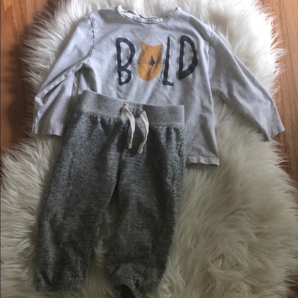 Zara 9/12 month shirt Gap 12/18 joggers